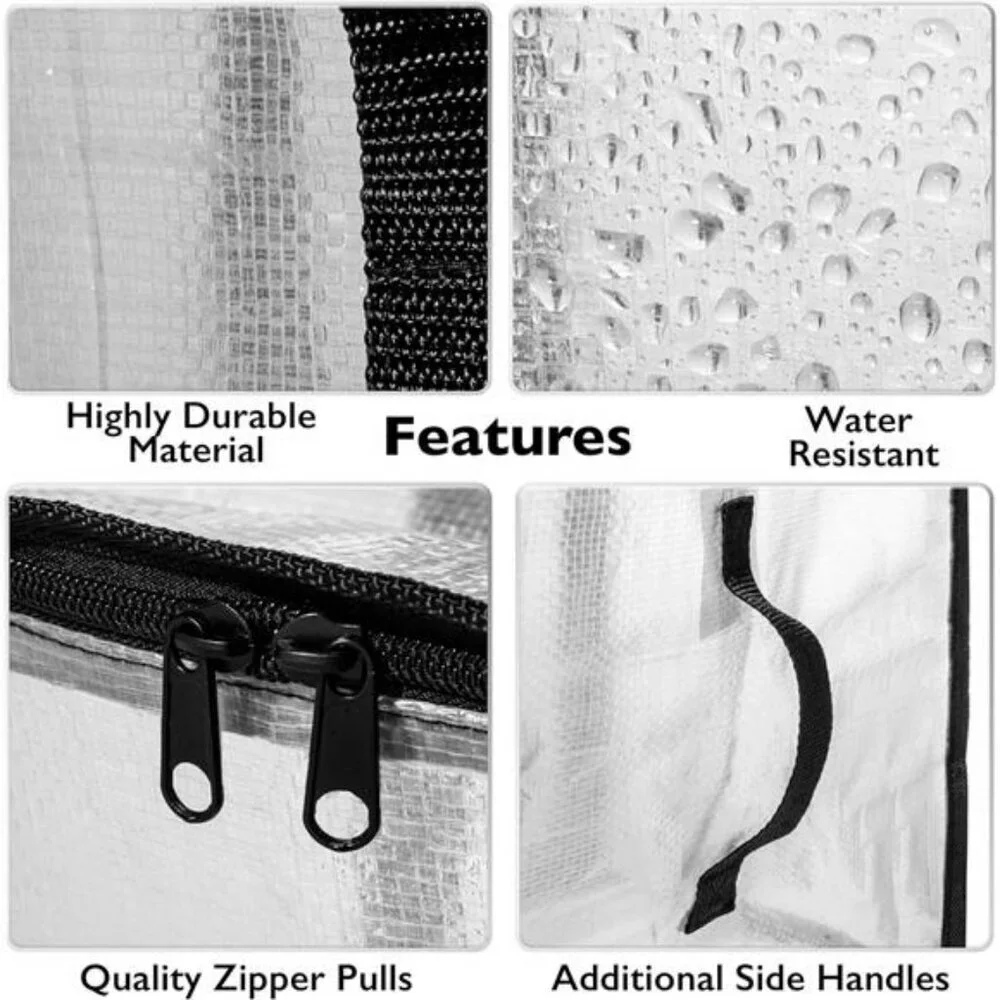 ClearSpace Large Moving Storage Bags Set of 6 with Zippers Handles Backpack Stra
